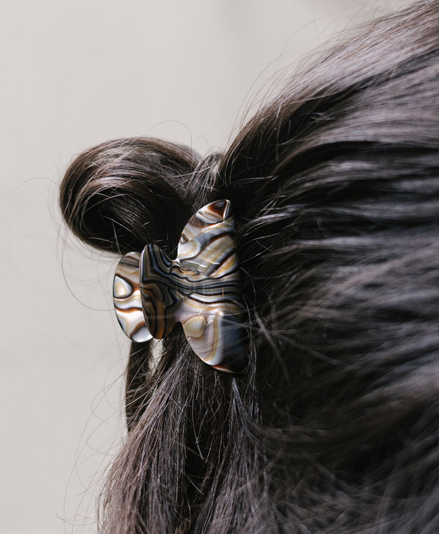Haarklammer CARMELLA (M) aus Acetat - Onyx