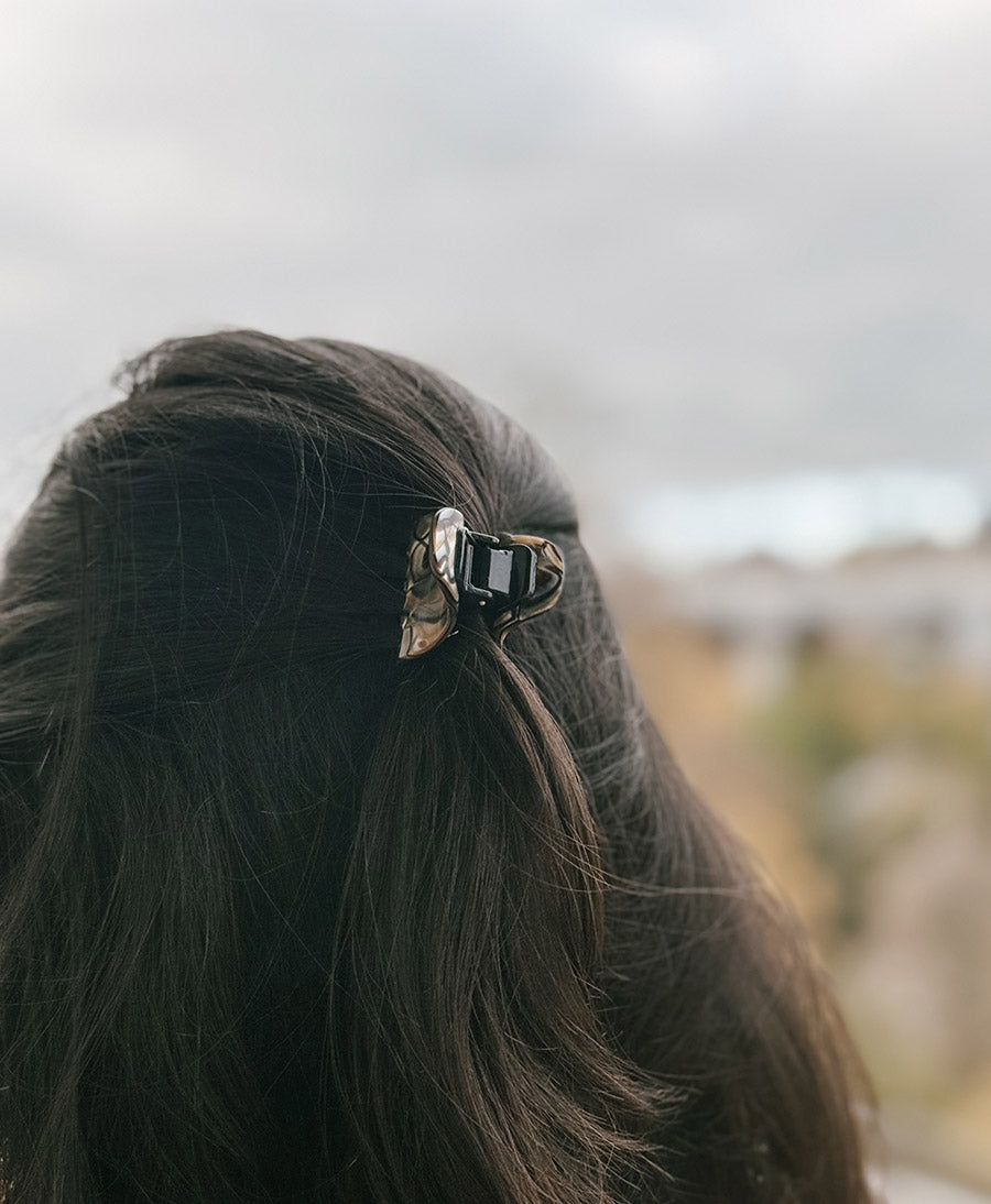 Haarklammer CHIARA (S) aus Acetat - Onyx