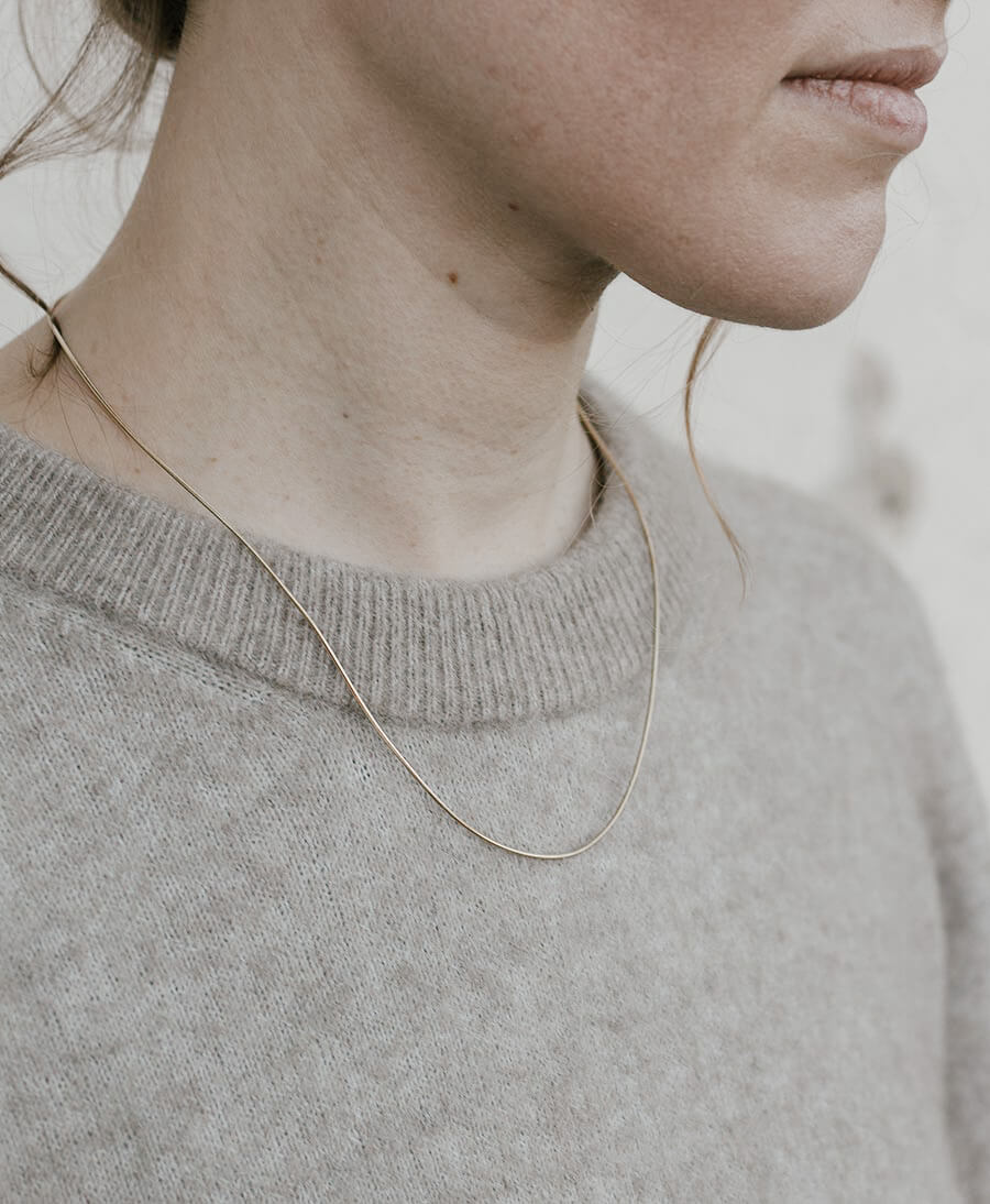 Halskette runde Schlangenkette 45cm - Vermeil - Clomes - clomes