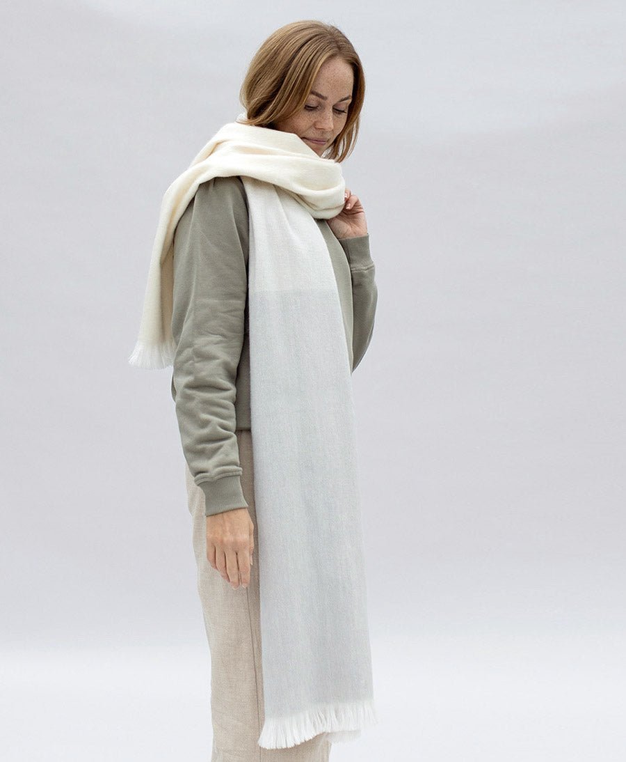 Halstuch Alpaka Schal - Ombre Winter Pearl - Bufandy - clomes