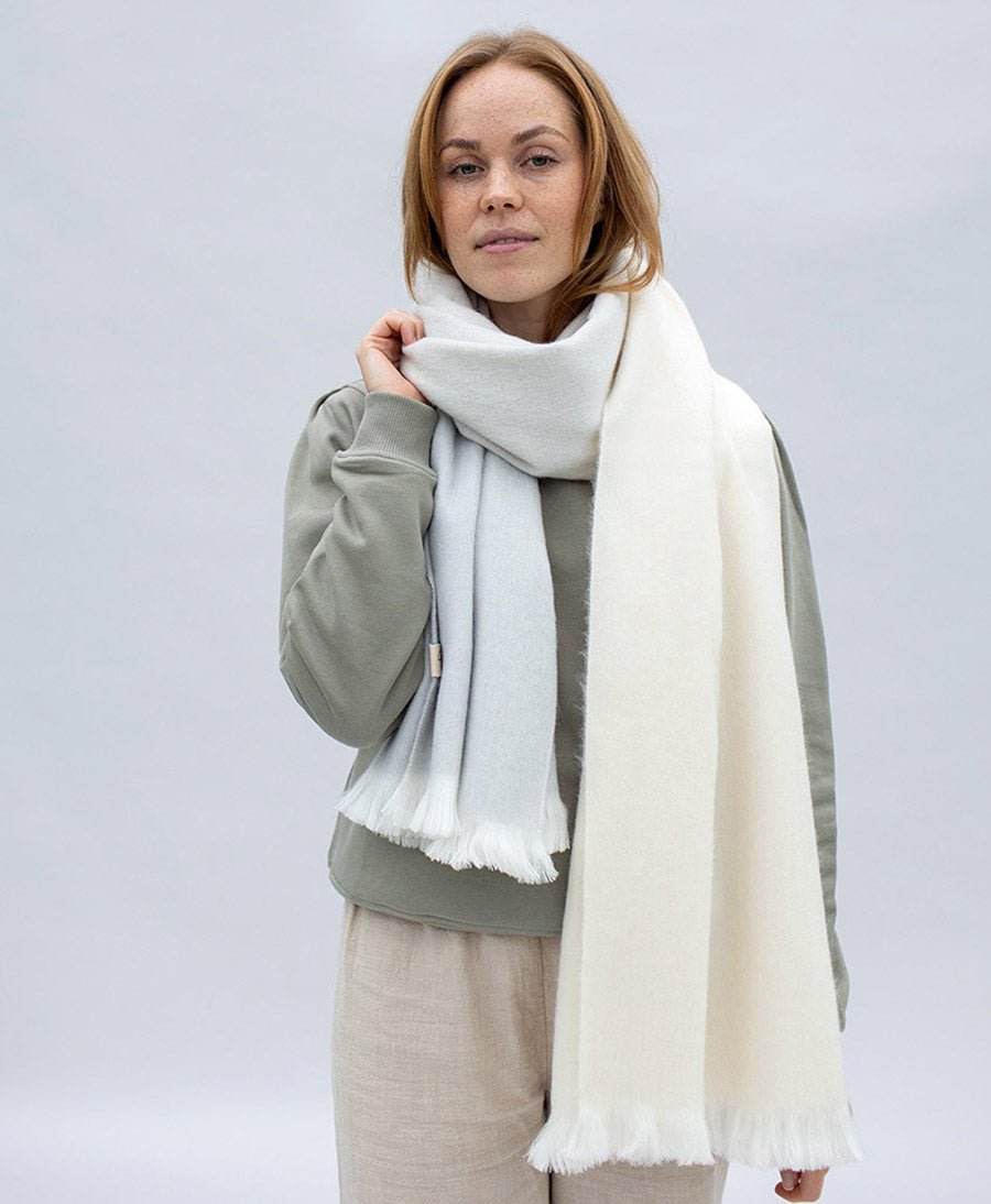 Halstuch Alpaka Schal - Ombre Winter Pearl - Bufandy - clomes