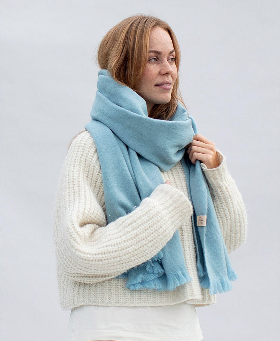Halstuch Alpaka Schal - Solid Bright Sky - Bufandy - clomes