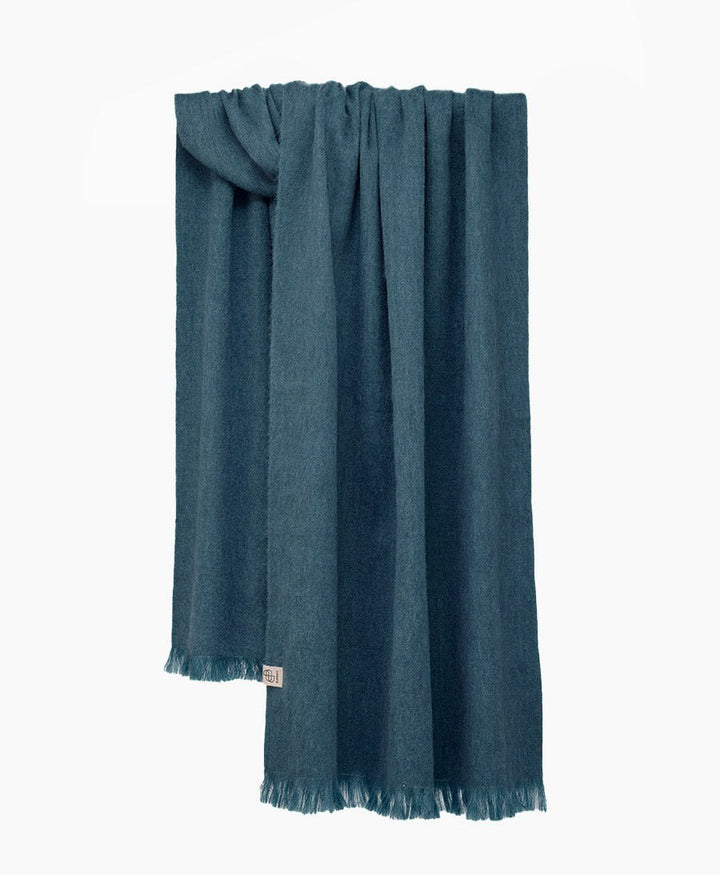 Halstuch Alpaka Schal - Solid Steel Blue