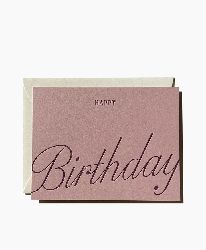 Geprägte Karte mit Couvert "HAPPY BIRTHDAY" Lila