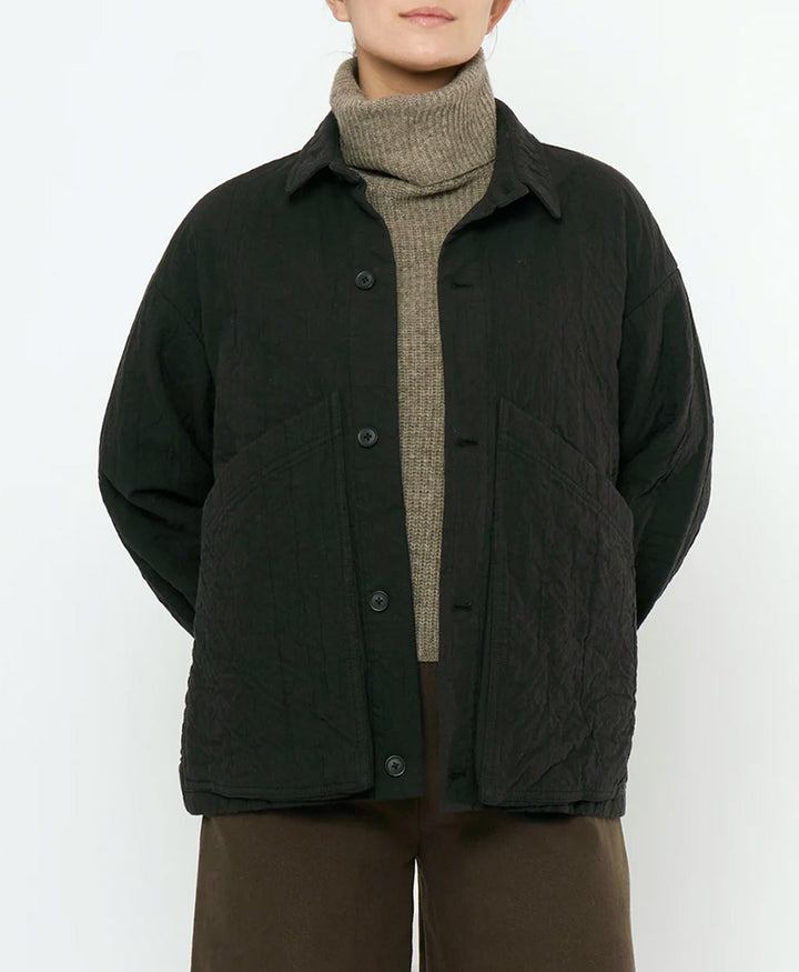 Hemdjacke Signature Panel Pockets Shirt Jacket - Schwarz (texturiert)