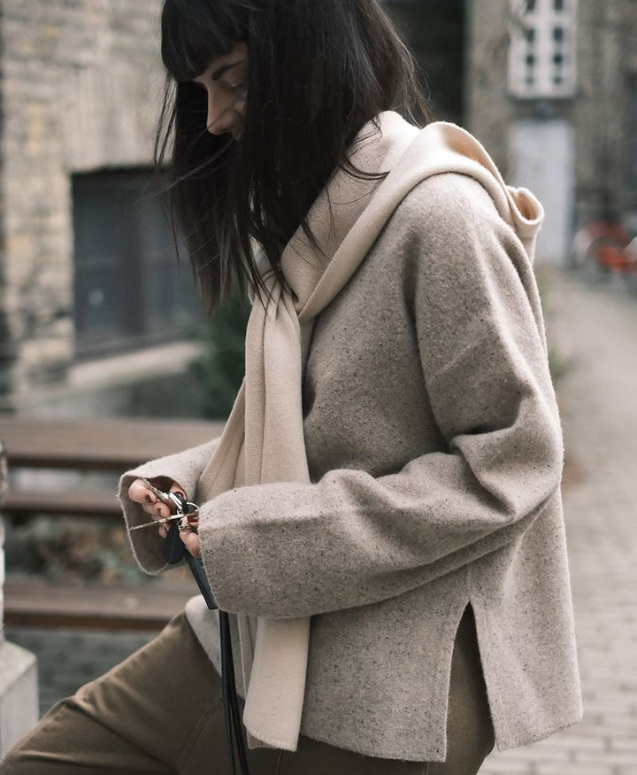 Schal mit Kapuze "Hooded Scarf" - Creme