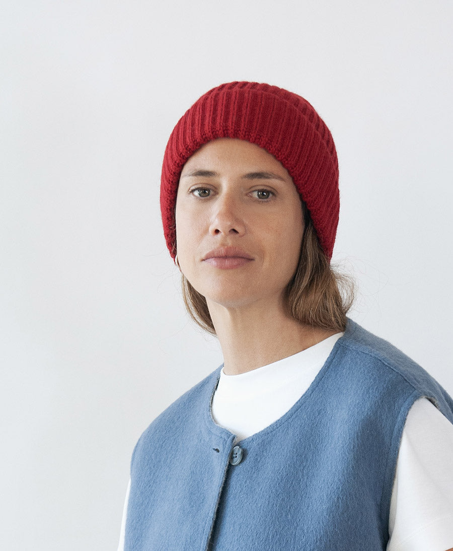 Strickmütze KARLA Beanie - Pomegranate