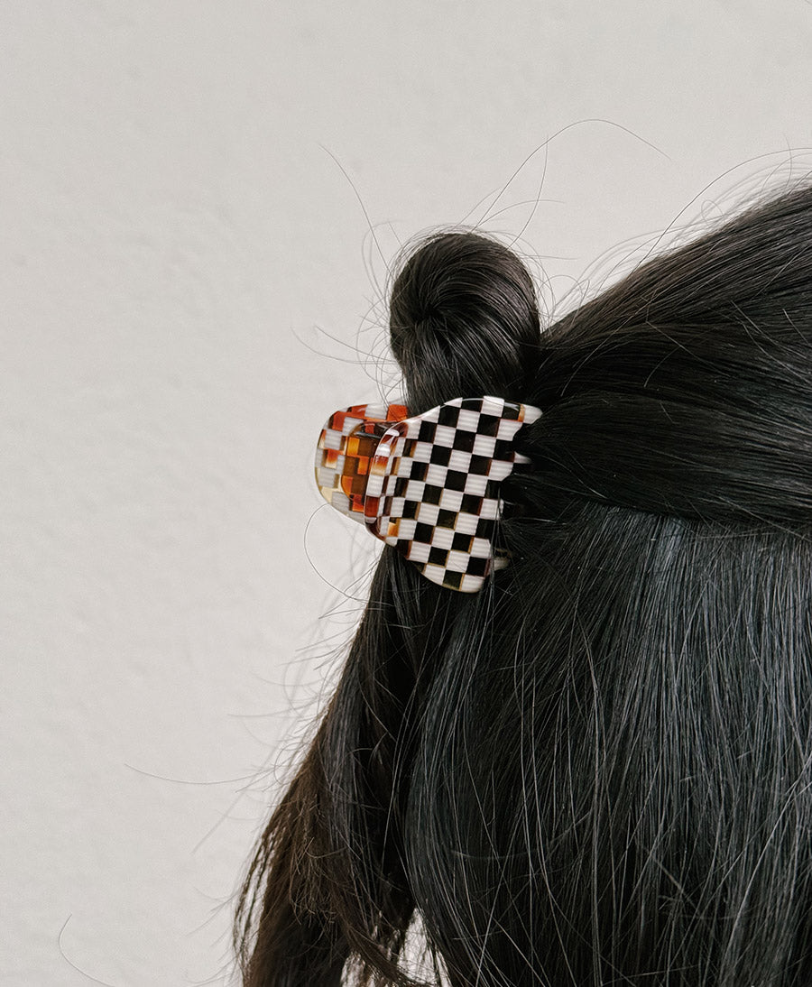 Haarklammer CHIARA (S) aus Acetat - Karo