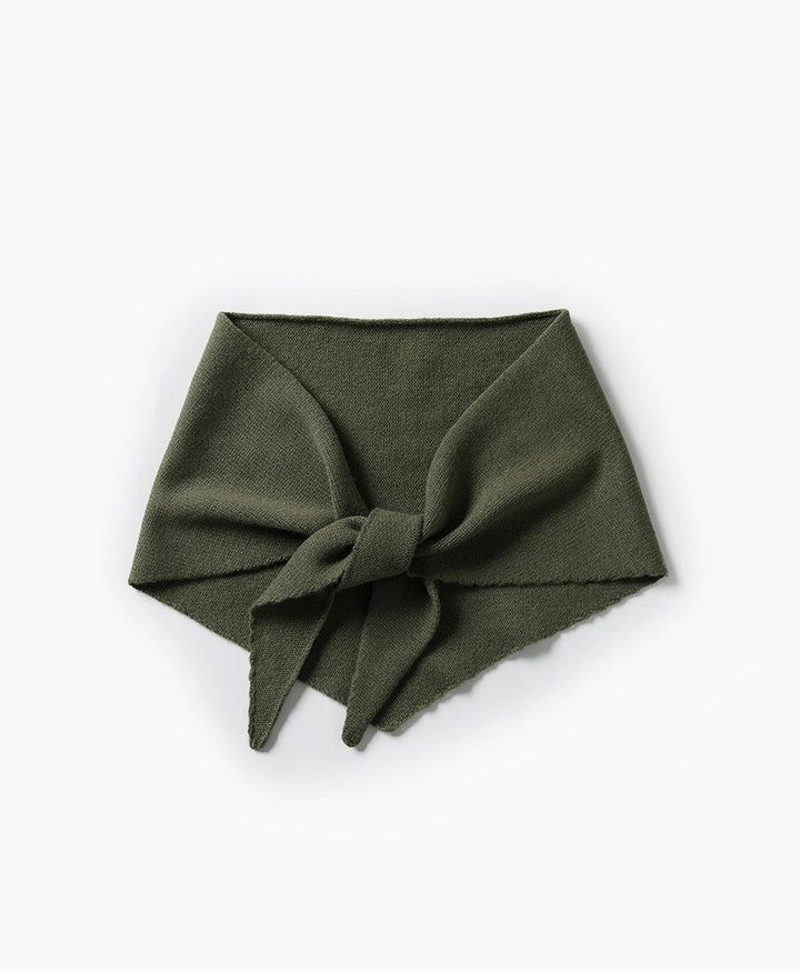 Triangel-Strickschal / Bandana aus Kaschmir - Dunkelgrün