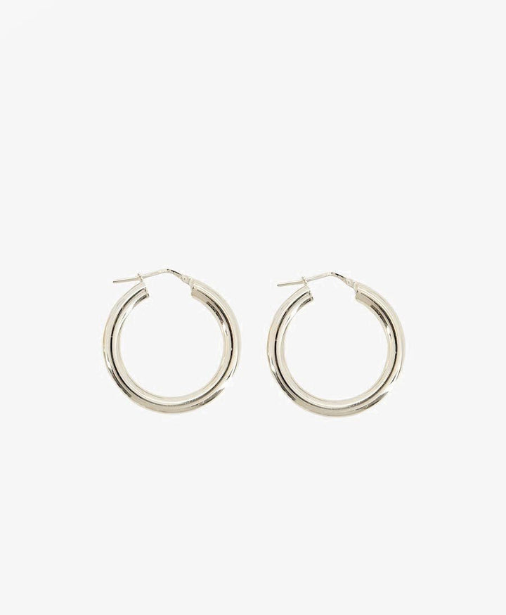 Klassische Creolen VIDA 28mm mit Klappverschluss - Sterling Silber - Clomes - clomes