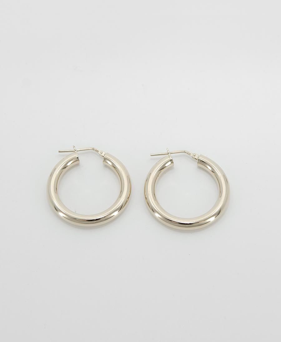 Klassische Creolen VIDA 28mm mit Klappverschluss - Sterling Silber - Clomes - clomes