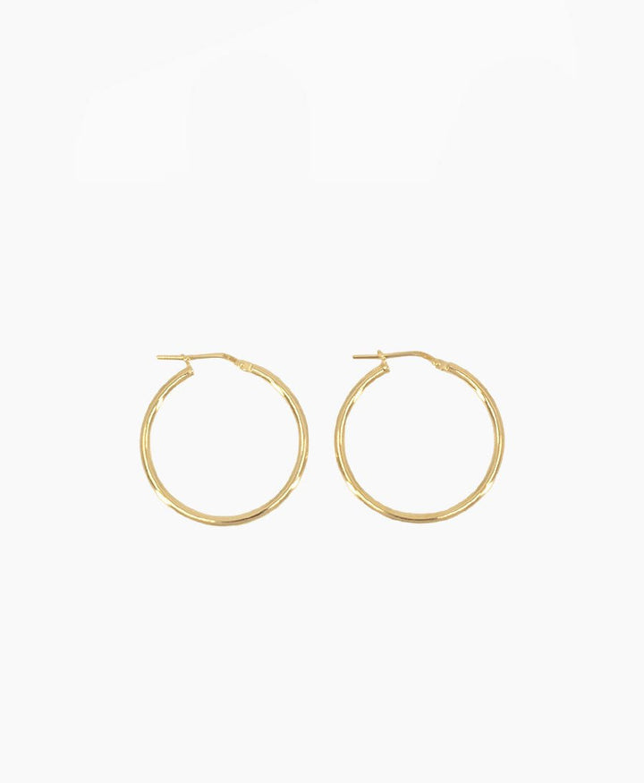 Klassische dünne Creolen VIDA 30mm mit Klappverschluss - Vermeil - Clomes - clomes