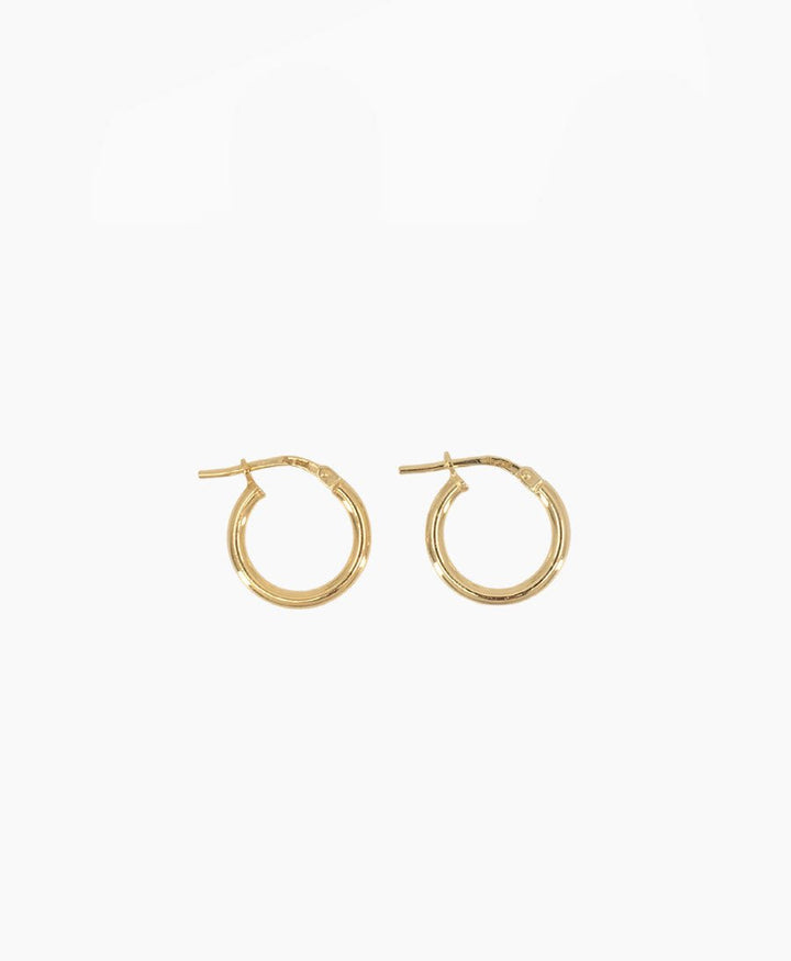 Klassische kleine Creolen VIDA 14mm mit Klappverschluss - Vermeil - Clomes - clomes