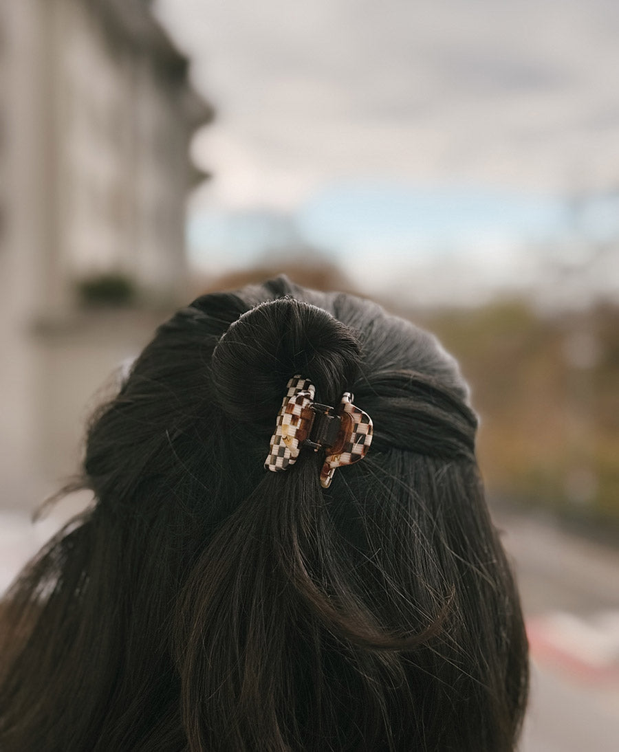 Haarklammer CHIARA (S) aus Acetat - Karo