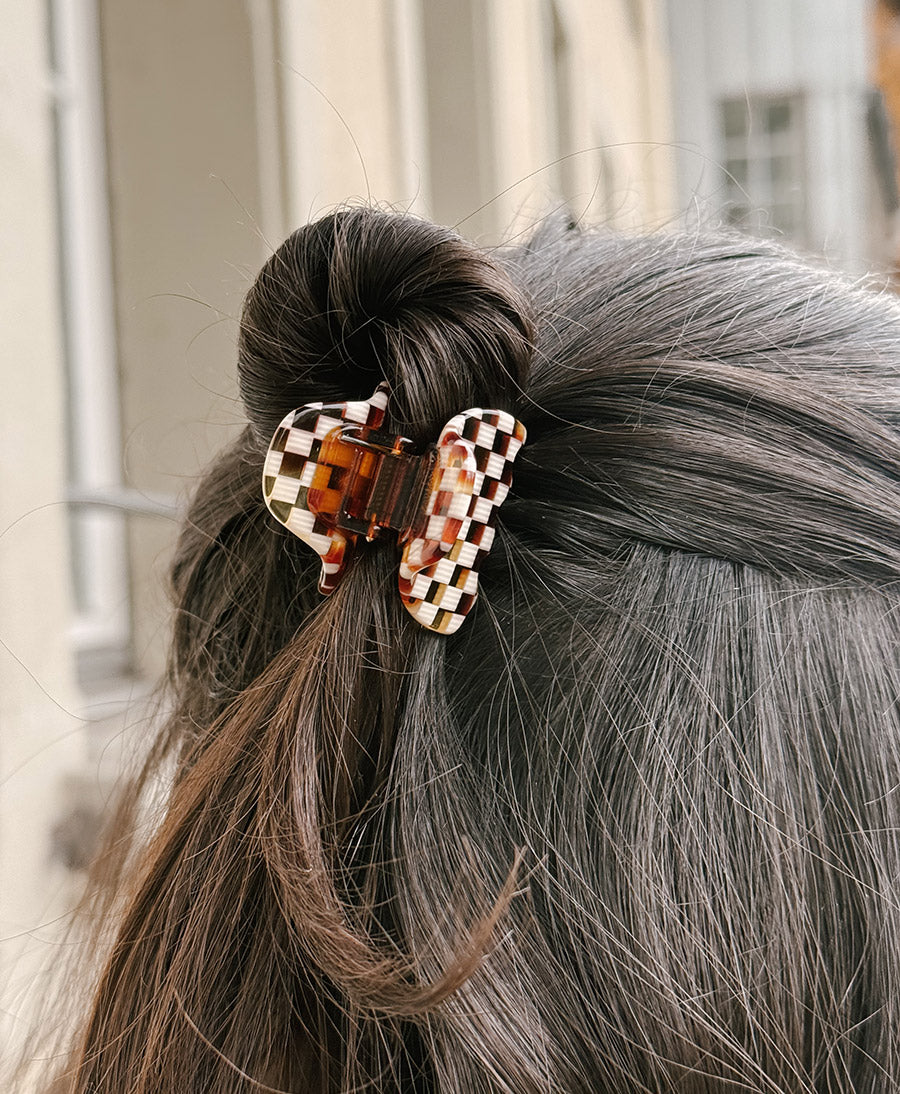 Haarklammer CHIARA (S) aus Acetat - Karo