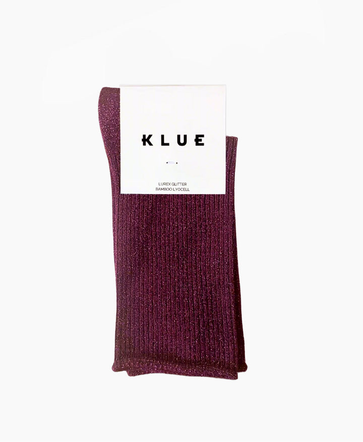 Glitzer Socken Lyocell - Burgunderrot