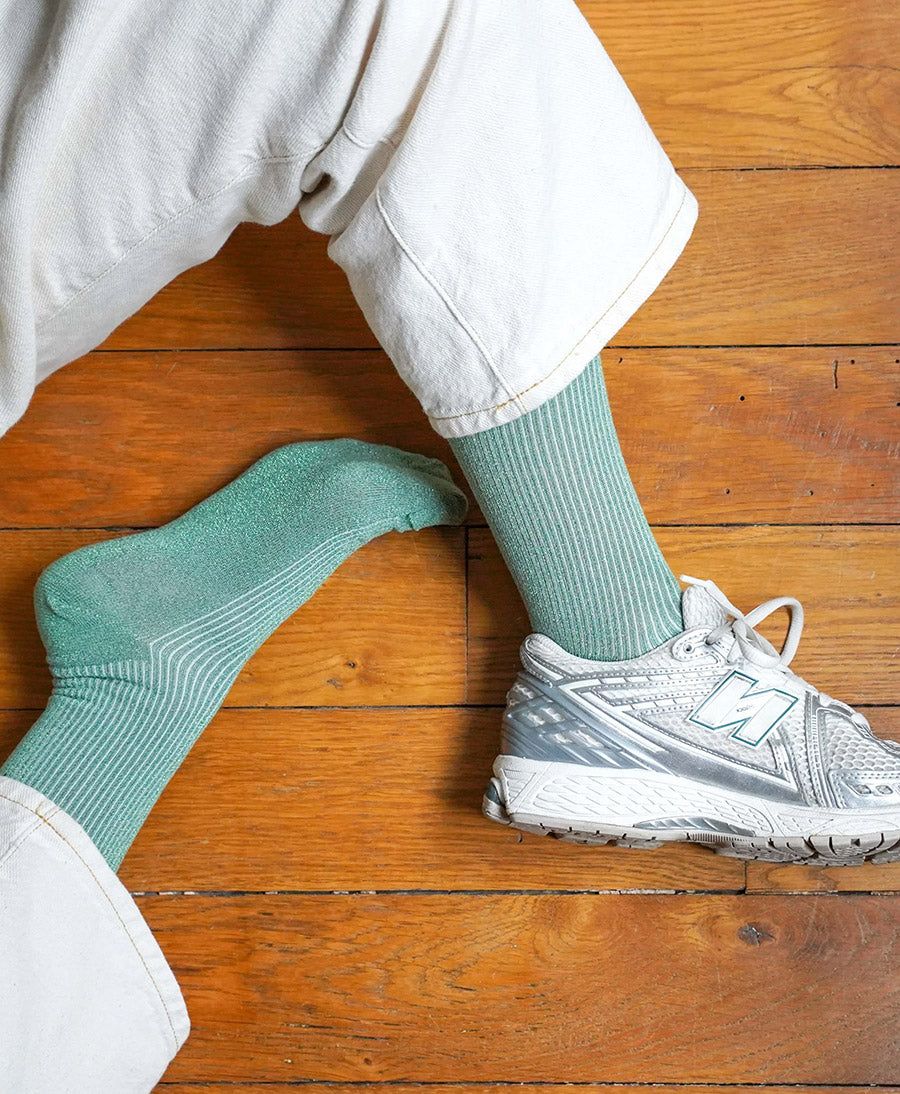 Glitzer Socken Lyocell - Mint