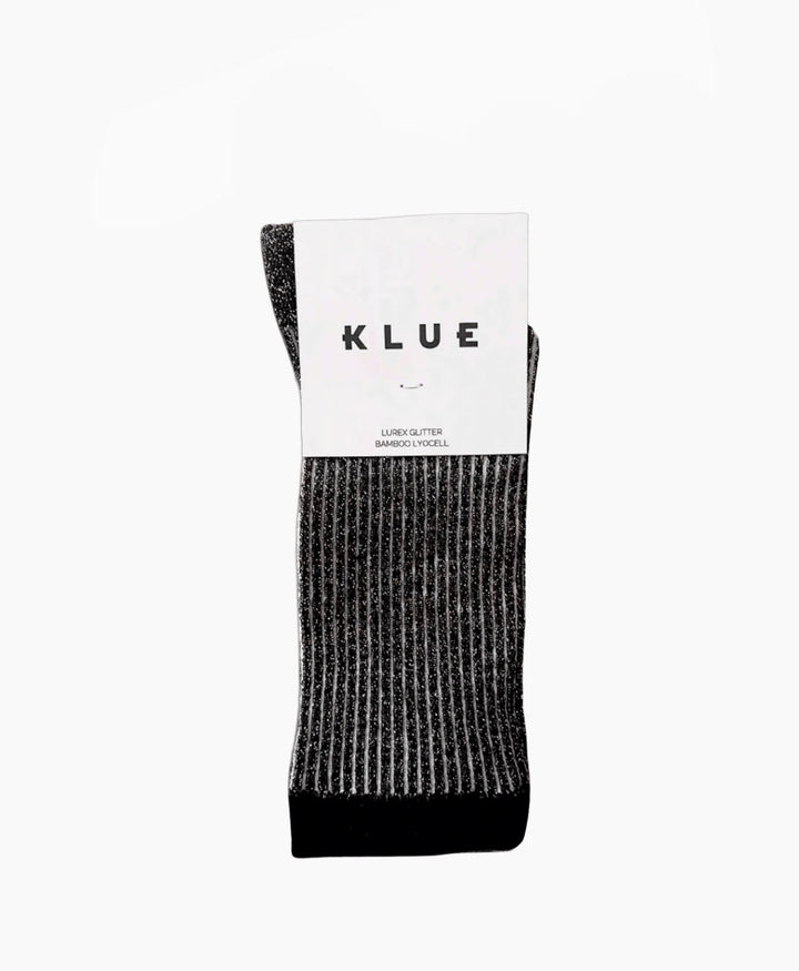 Glitzer Socken Lyocell - Schwarz / Streifen