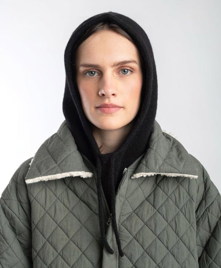 Schwarze Strickkapuze - Black Knit Hood