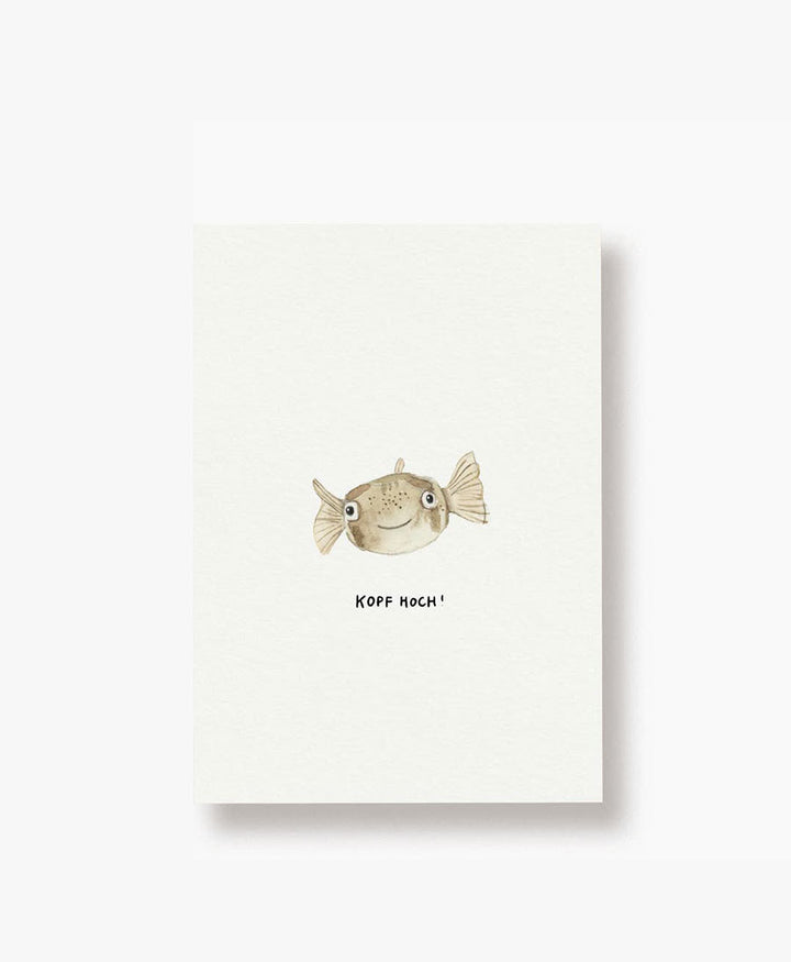 Postkarte "Kopf hoch! Kugelfisch"