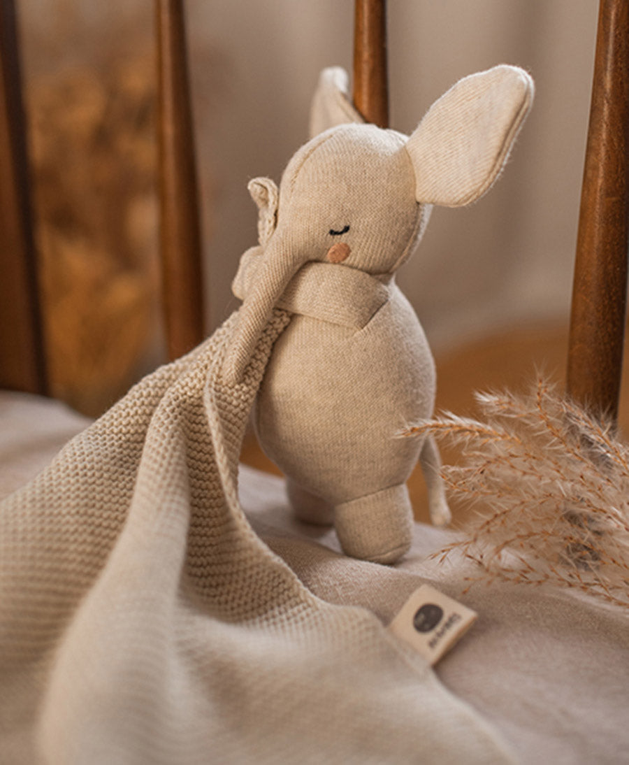 Nuschi / Kuscheltuch - Elefant - Natur