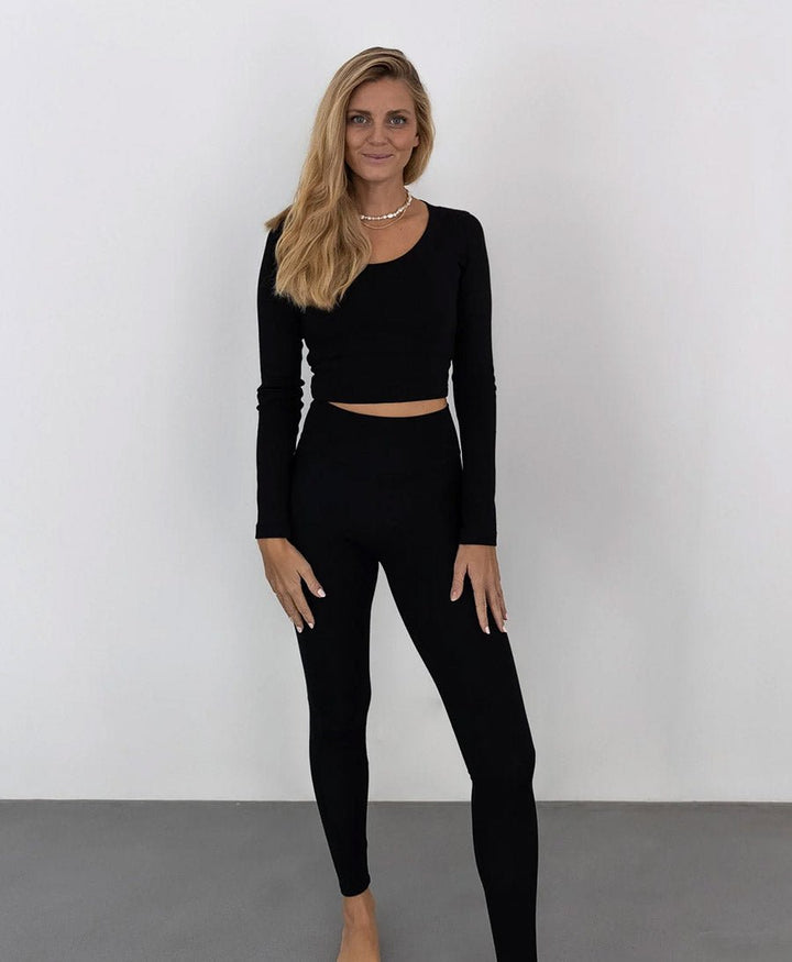 Langarm Top LINA aus Tencel - Schwarz - PURA Clothing - clomes