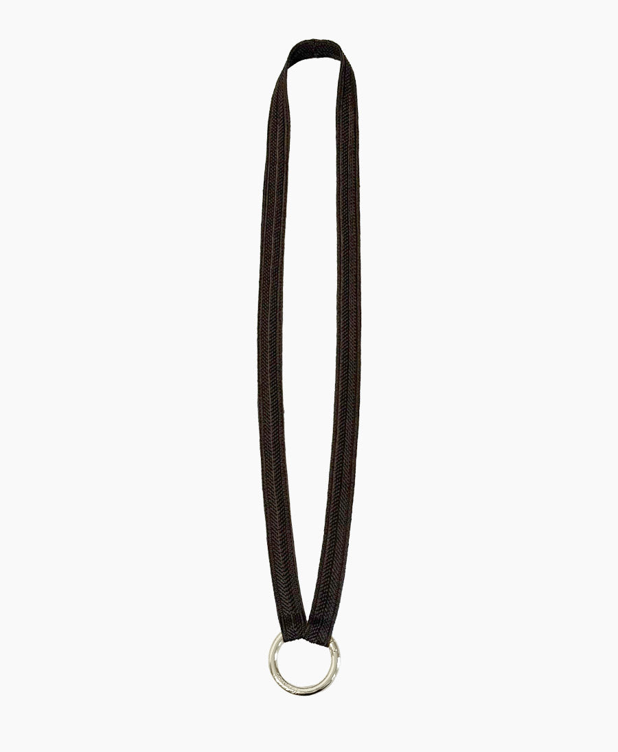 Schlüsselband silbriger Karabiner - Mocca