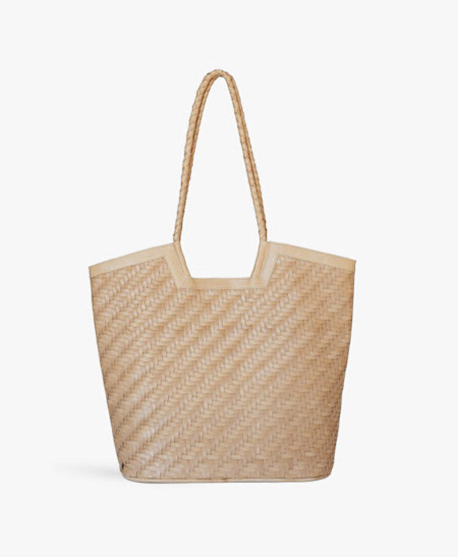 Gewebte Ledertasche "Camilla Large" - Caramel