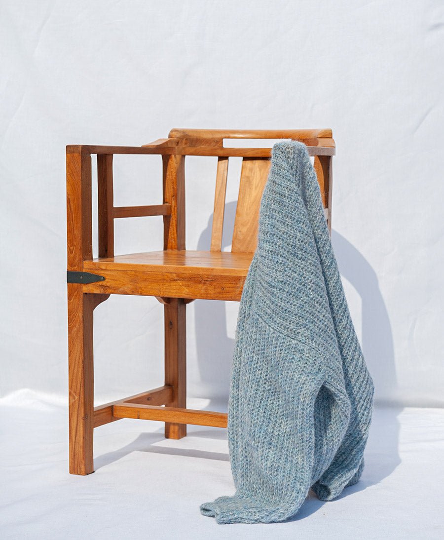 Leichter Strick - Wickelcardigan VEGA - Hellblau - JUNGLE FOLK - clomes