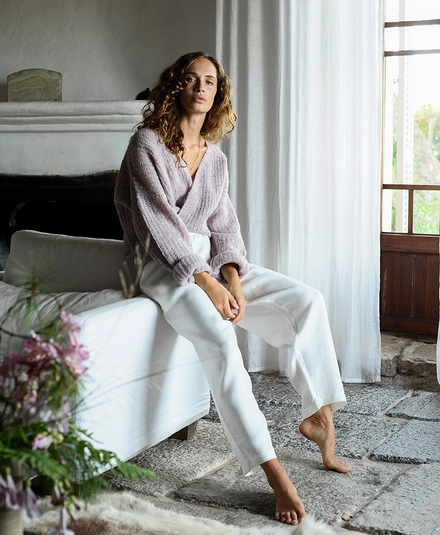Leichter Strick - Wickelcardigan VEGA - Lavendel - JUNGLE FOLK - clomes