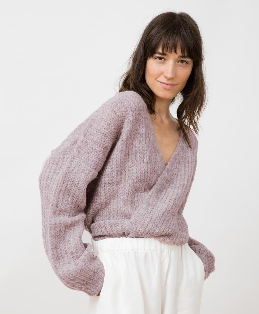 Leichter Strick - Wickelcardigan VEGA - Lavendel - JUNGLE FOLK - clomes