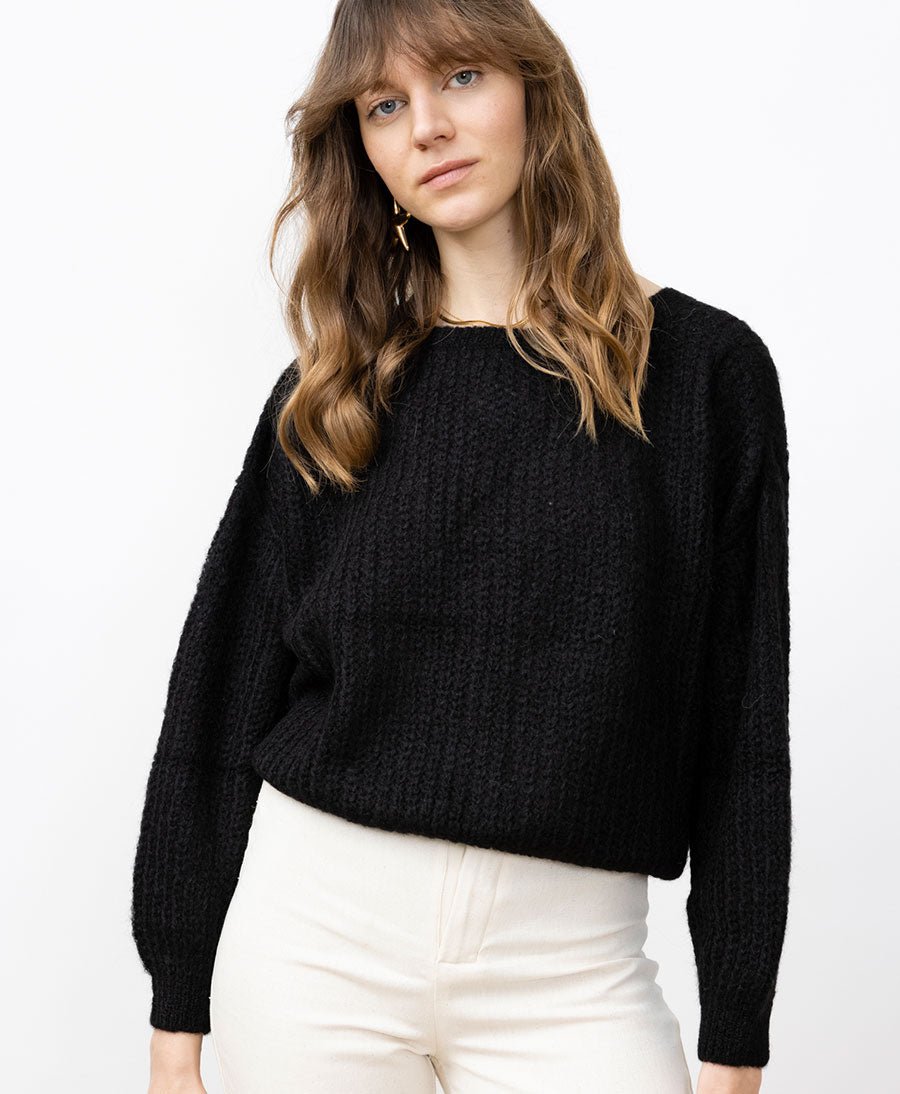 Leichter Strick - Wickelcardigan VEGA - Schwarz - JUNGLE FOLK - clomes