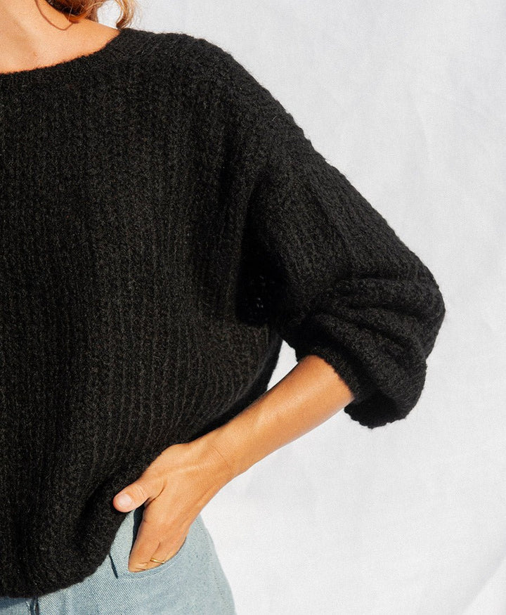 Leichter Strick - Wickelcardigan VEGA - Schwarz - JUNGLE FOLK - clomes