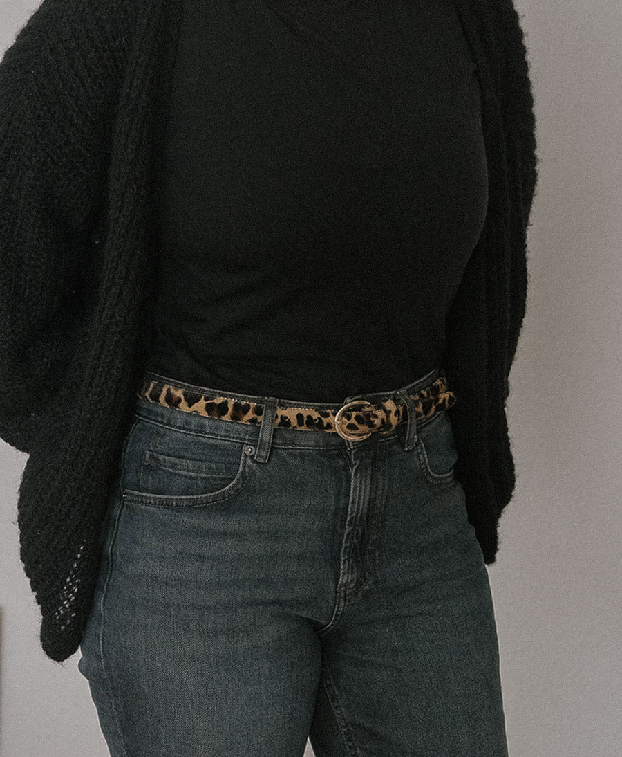 Ledergürtel LOUISA mit goldiger Schnalle - Leo
