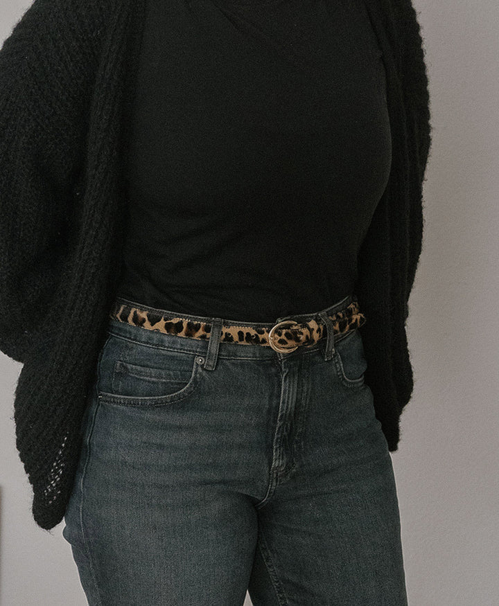 Ledergürtel LOUISA mit goldiger Schnalle - Leo