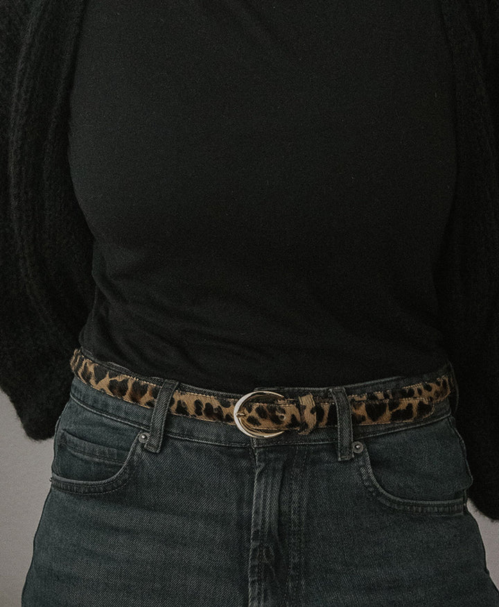 Ledergürtel LOUISA mit goldiger Schnalle - Leo
