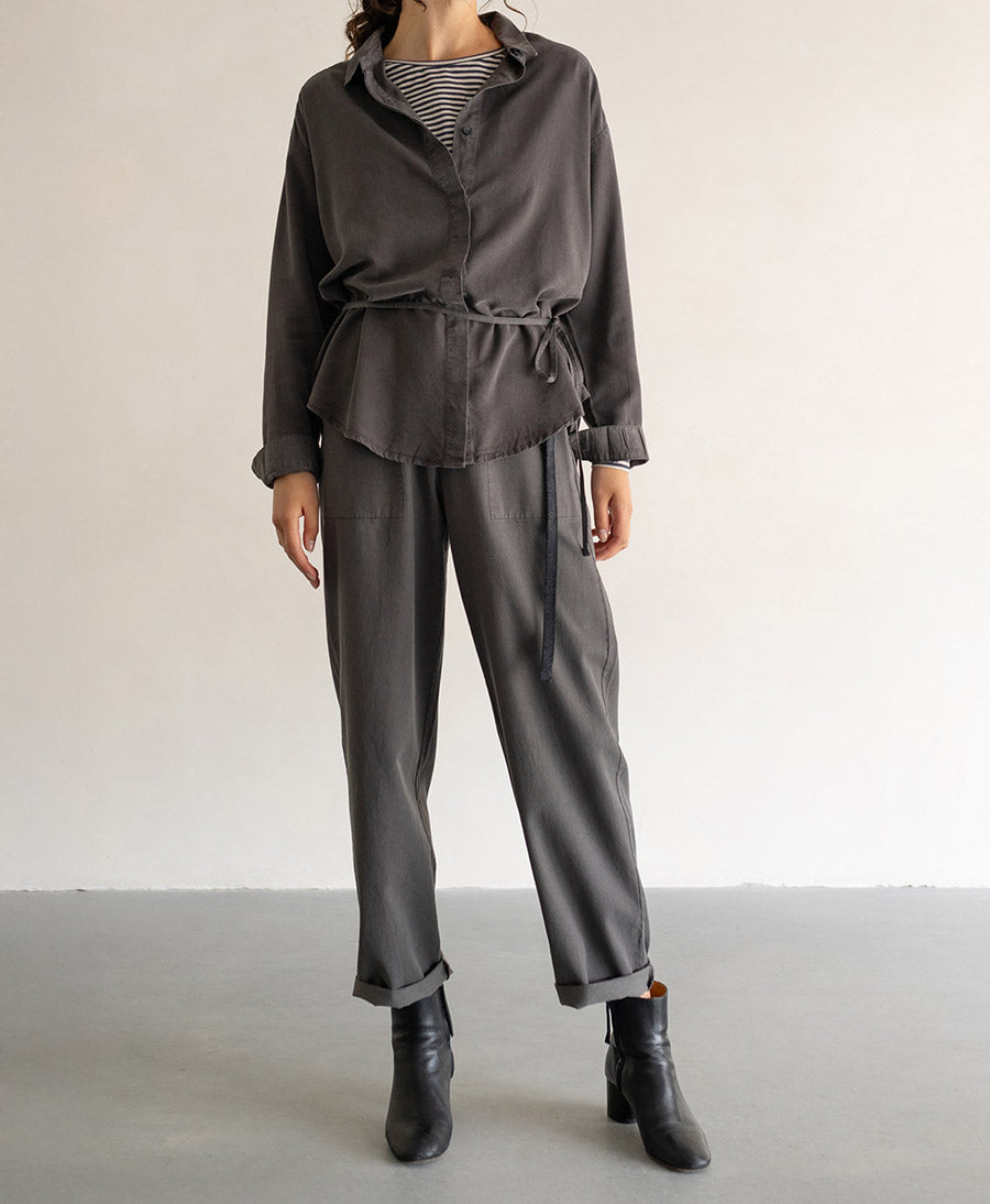 Stoffhose aus Lyocell-Gewebe - Graphit