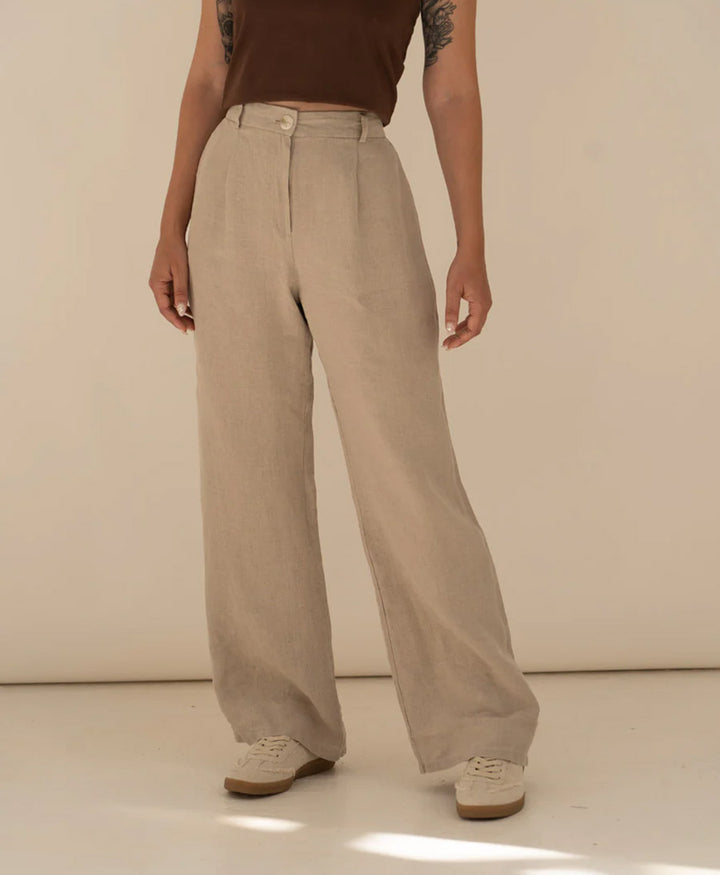 Hose Mara aus Leinen - Natur