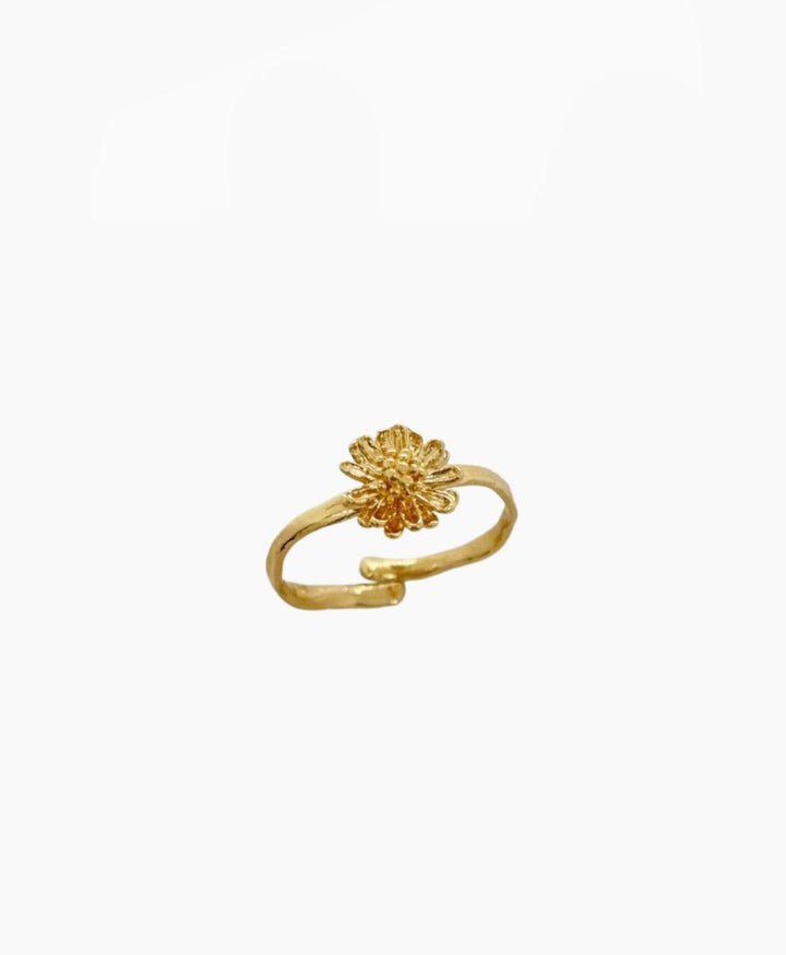 Marguerite Solitaire Ring vergoldet - verstellbar - Elise Tsikis - clomes