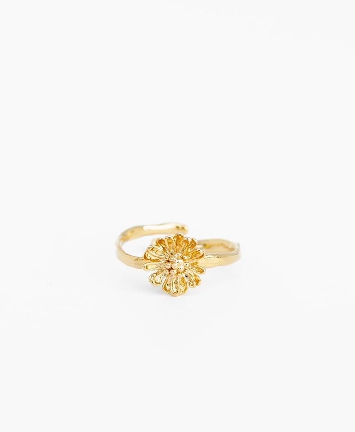 Marguerite Solitaire Ring vergoldet - verstellbar - Elise Tsikis - clomes