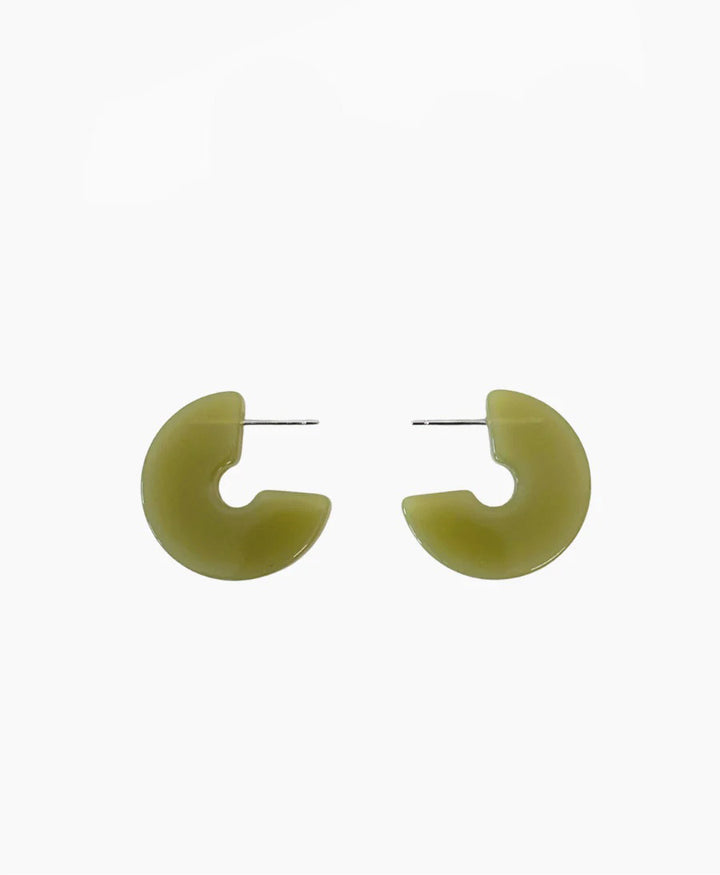 Ohrringe / Creolen MAYA aus Acetat - Kiwi