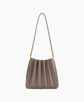 Schultertasche Plissierte Carrie Melie Bianco in Mushroom