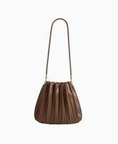 Schultertasche Plissierte Carrie Melie Bianco in Dunkelbraun