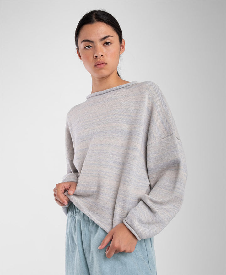 Strickpullover Heather Grey Rolled Sweater - Mehrfarbig