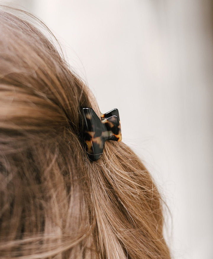 Mini Haarklammer JEANNE aus Acetat - Tortoise - Clomes - clomes