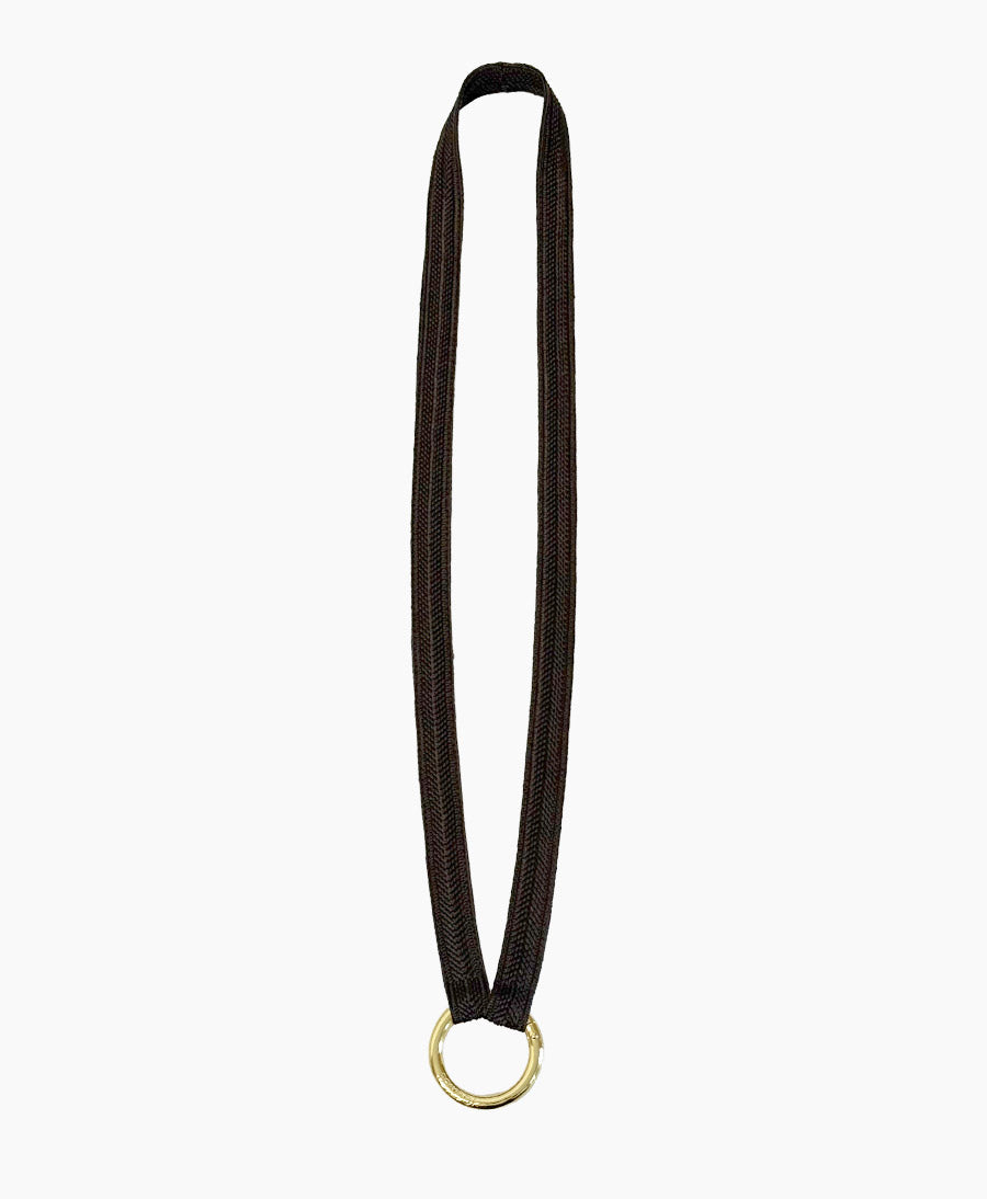 Schlüsselband vergoldeter Karabiner - Mocca