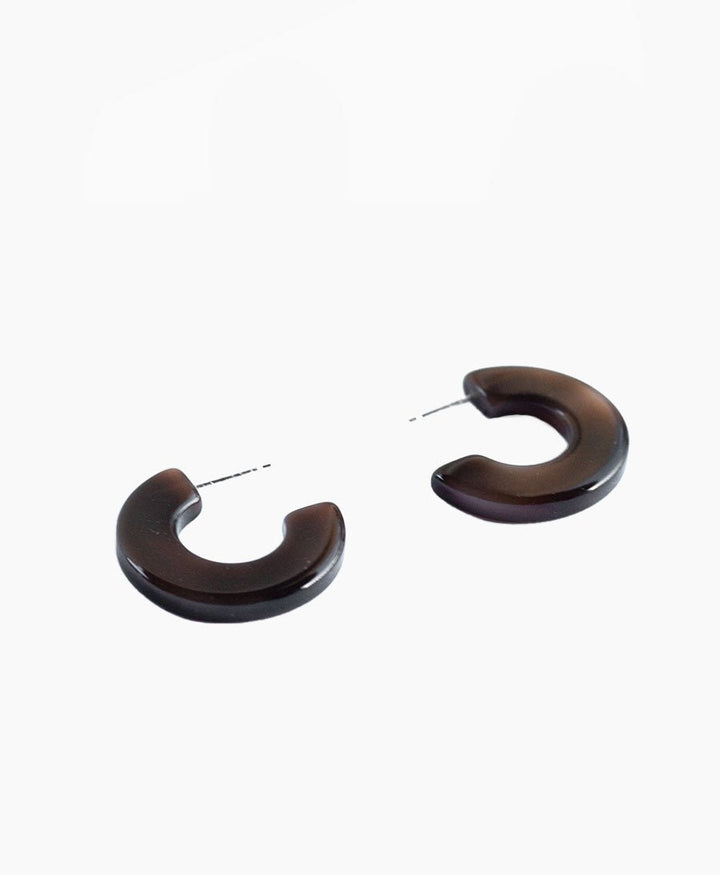 Ohrringe / Creolen CAJA aus Acetat - Mocca - Clomes - clomes