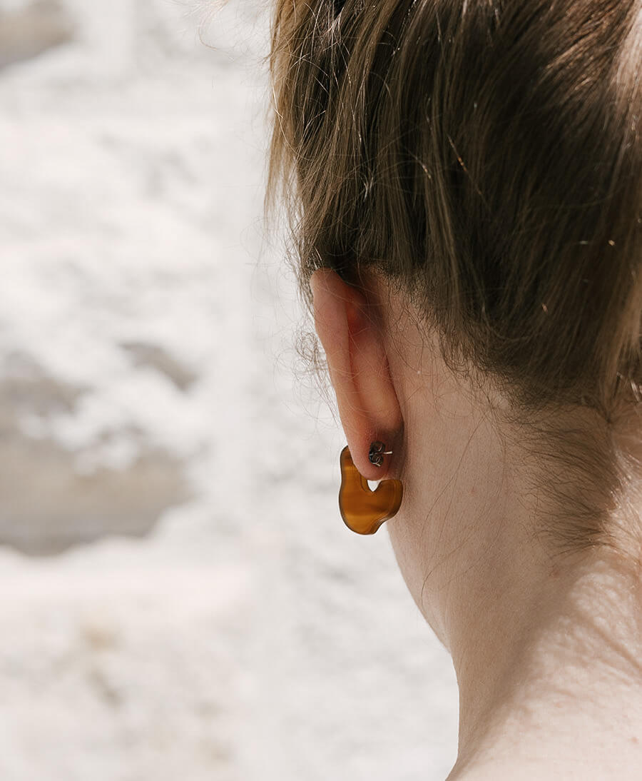 Ohrringe EDITA aus Acetat - Caramel - Clomes - clomes