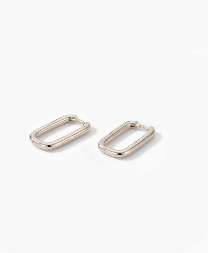 Lange Ovale Creolen RIKKE - Silber