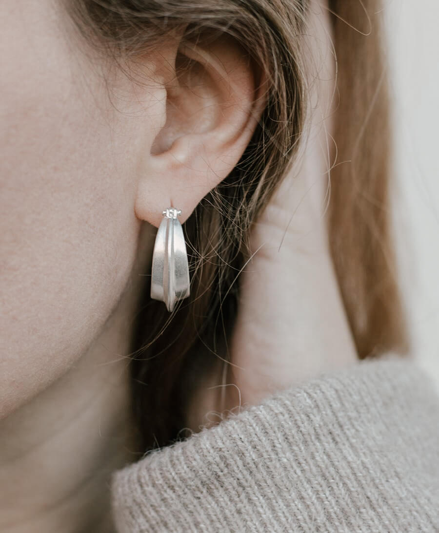 Ohrringe VENIA mit Klappverschluss - Sterling Silber - Clomes - clomes